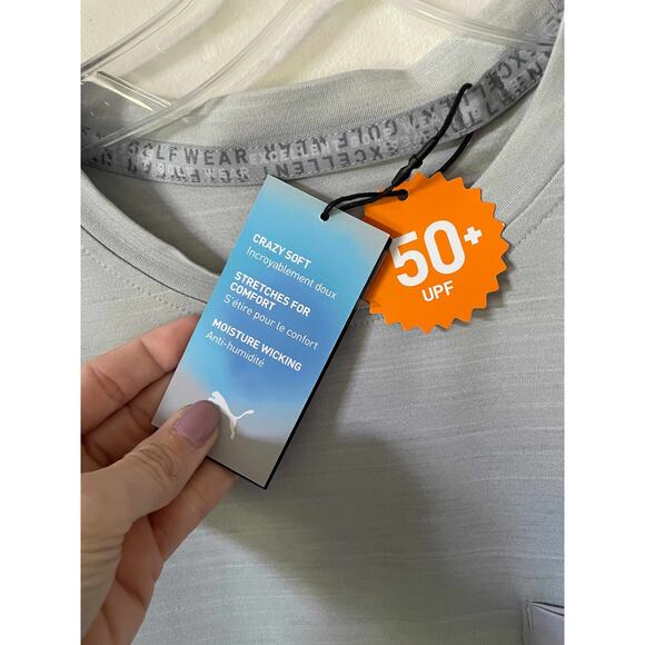 Puma Lightweight Performance Golf UPF 50 T-Shirt Gray Size Small NEW - Picture 4 of 8